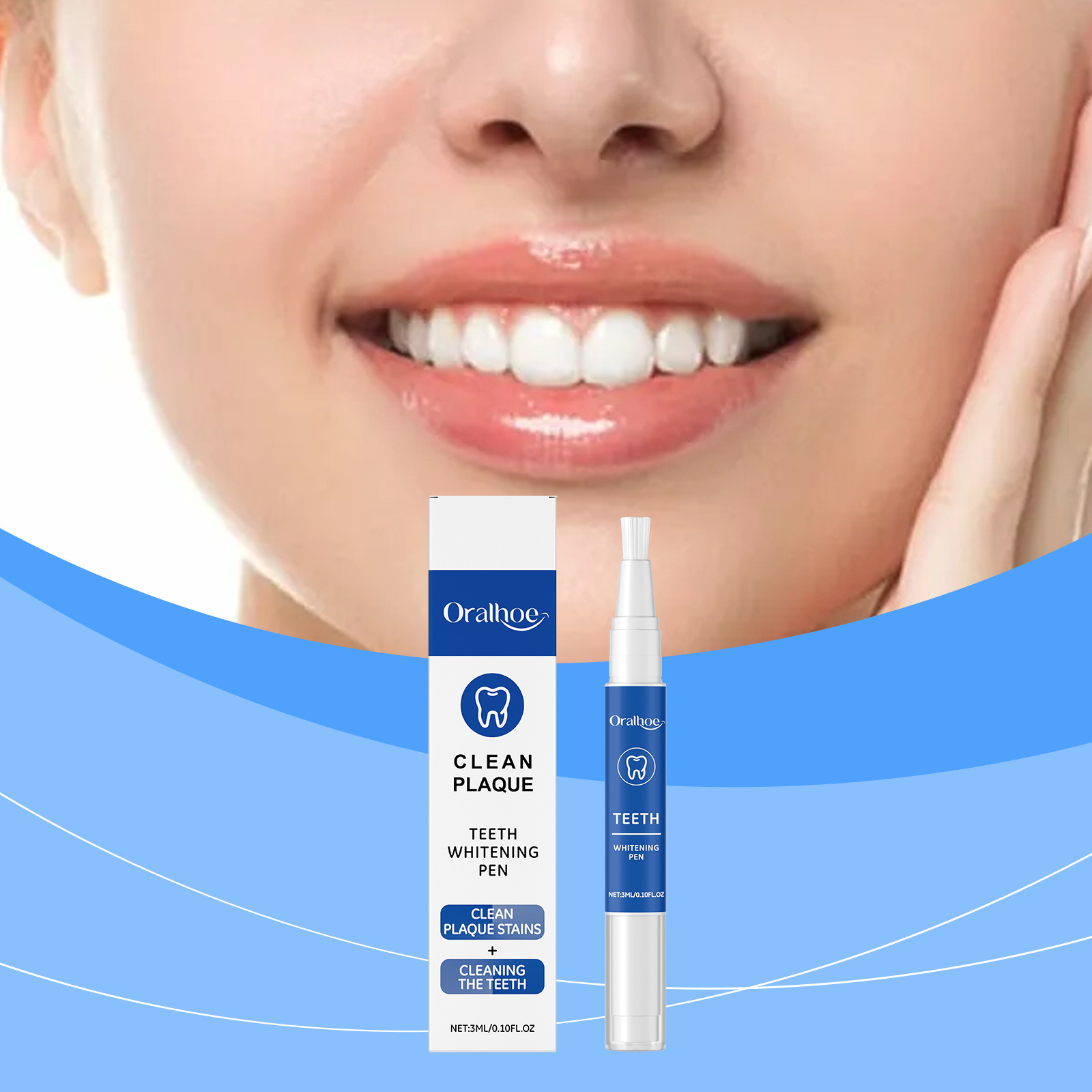 Tooth cleaning pen cleans tooth stains and tartar, and natur