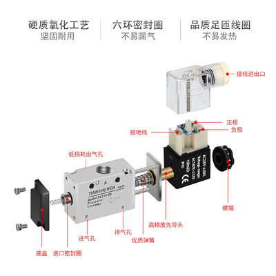 气动电磁控制阀220v电阀4v210-08气阀24v控制阀4v31010代替亚德客