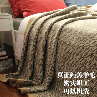 加厚卧室保暖亲肤机洗 麦毯毯秋冬纯羊毛毯子床上加大双人盖毯冬季