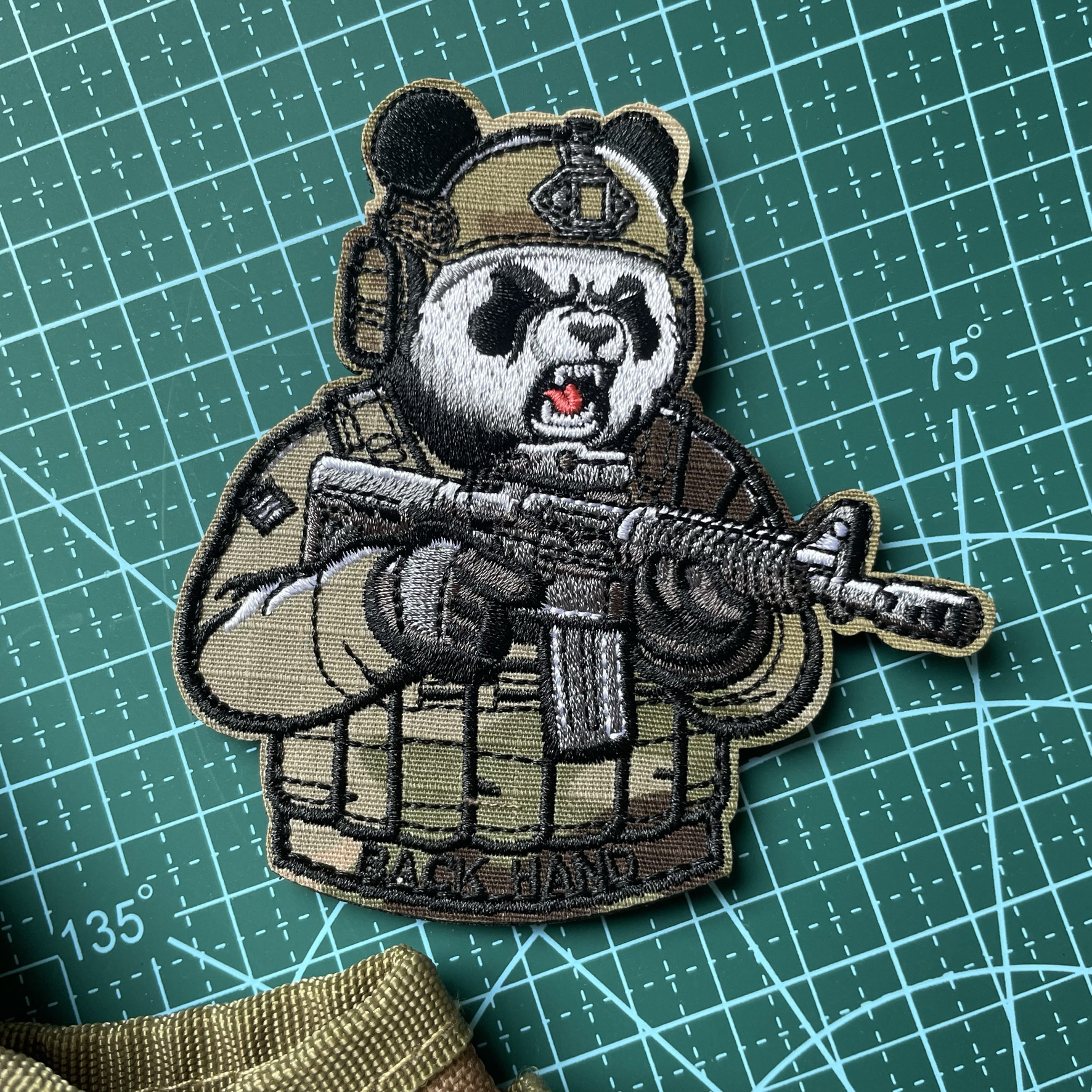 fury panda狂怒的熊猫全刺绣魔术贴迷彩士气章背包贴