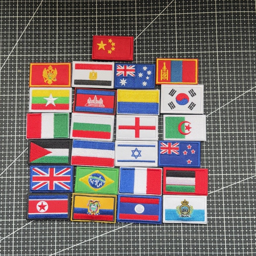 刺绣世界各国国旗魔术贴徽章背包装饰图案贴布战术士气章