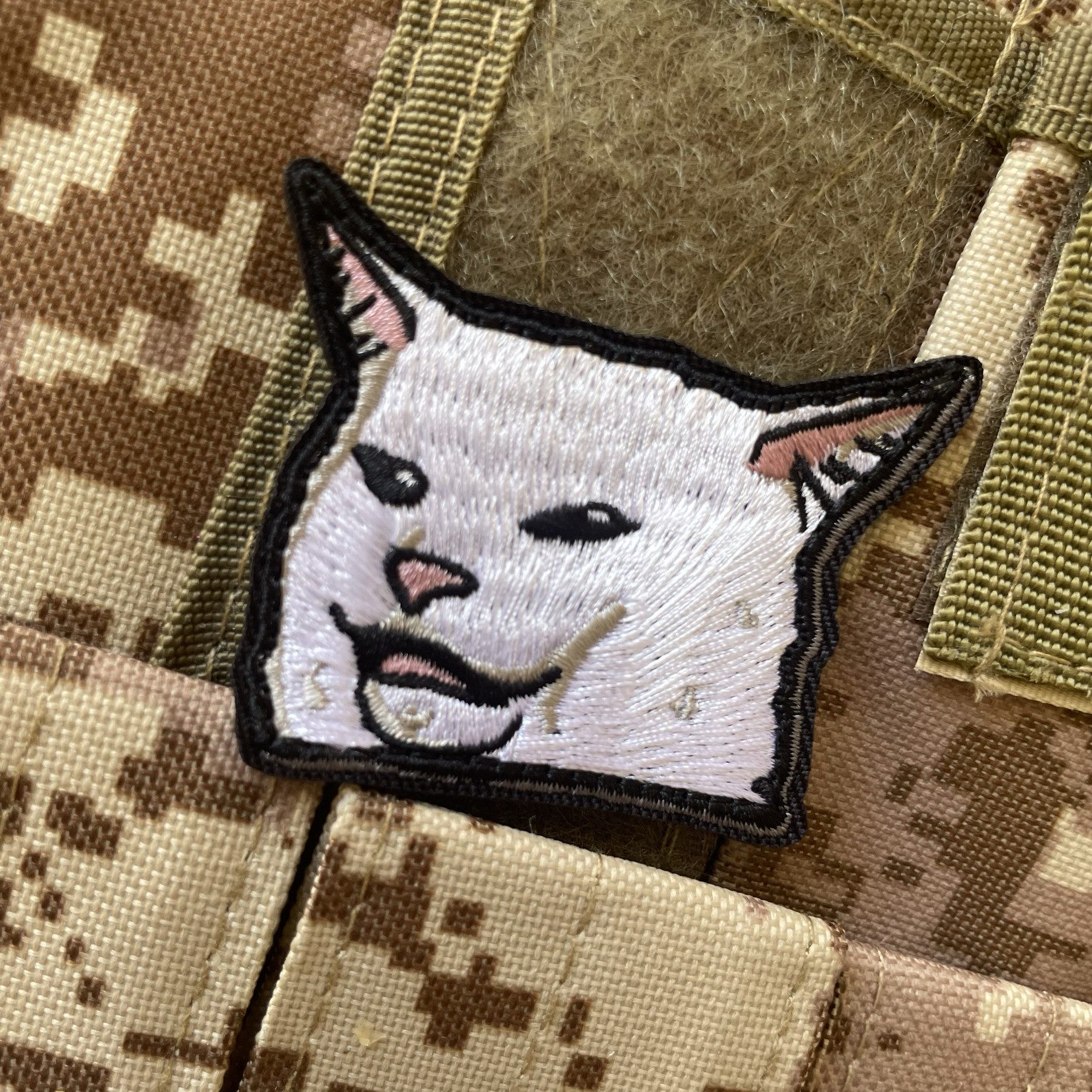 创意可爱猫咪魔术贴卡通士气章户外包贴布标