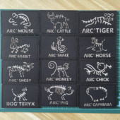 包贴 生肖徽章创意版 激光雕刻反光魔术贴切割版 士气章骷髅军鸟风格