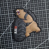 3D立体橡胶魔术贴章 战术轮胎熊士气章 511徽章PVC背包贴补丁