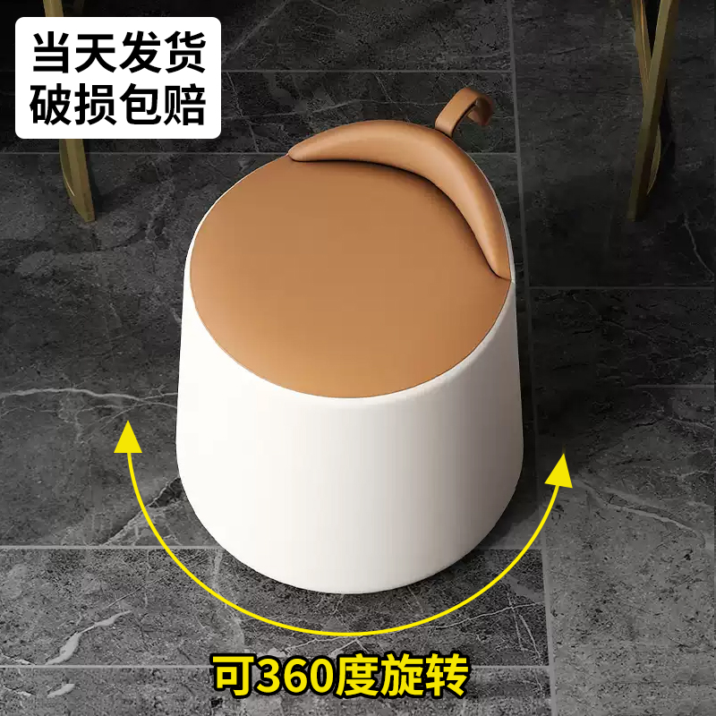 轻奢客厅沙发茶几圆凳可旋转梳妆台矮凳换鞋凳卧室化妆凳圆凳40cm