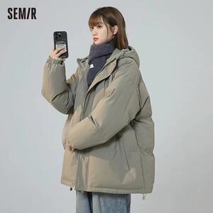 森马连帽2024冬季新款大码面包服宽松羽绒棉服袄子加厚棉衣女外套