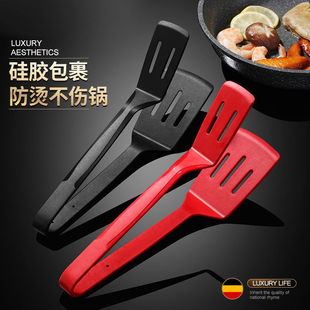 加厚煎鱼铲夹多功能牛排专用耐温不粘锅食物食品级硅胶夹子厨房