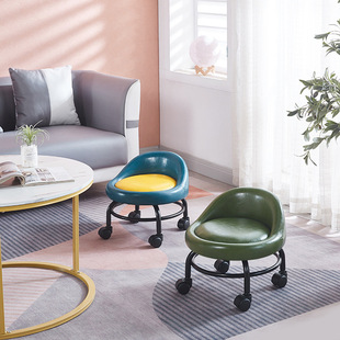 2026滑轮矮凳小凳子带万向轮学步凳子家用懒人轮滑美缝小椅子靠背