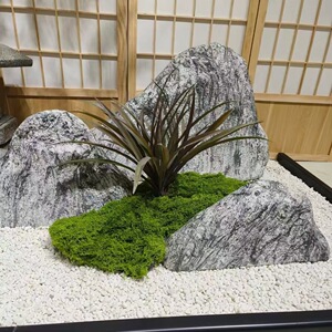 雪浪石楼梯假山造景组合室内玄关枯山水景装饰落地摆件景观天然石