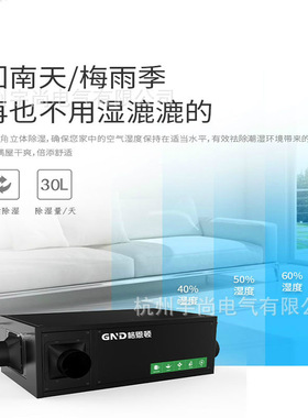 格恩顿新风除湿机YSB-30L别墅家装中央抽湿机 管道式净化防霾吊顶