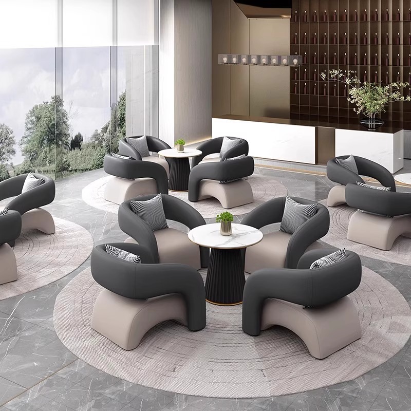 商务会客专用卡座酒店办公室休息沙发椅售楼处接待区洽谈沙发桌椅