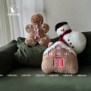 圣诞姜饼雪人抱枕毛绒玩具玩偶公仔沙发靠枕床头靠垫客厅装 饰摆件