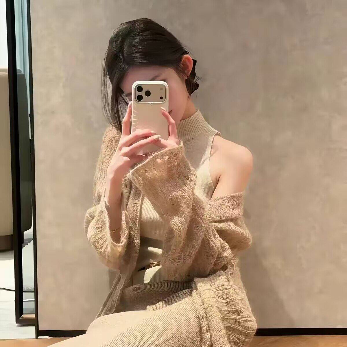 韩系轻熟高知穿搭一整套针织连衣裙子女2026新款早秋季包臀裙套装