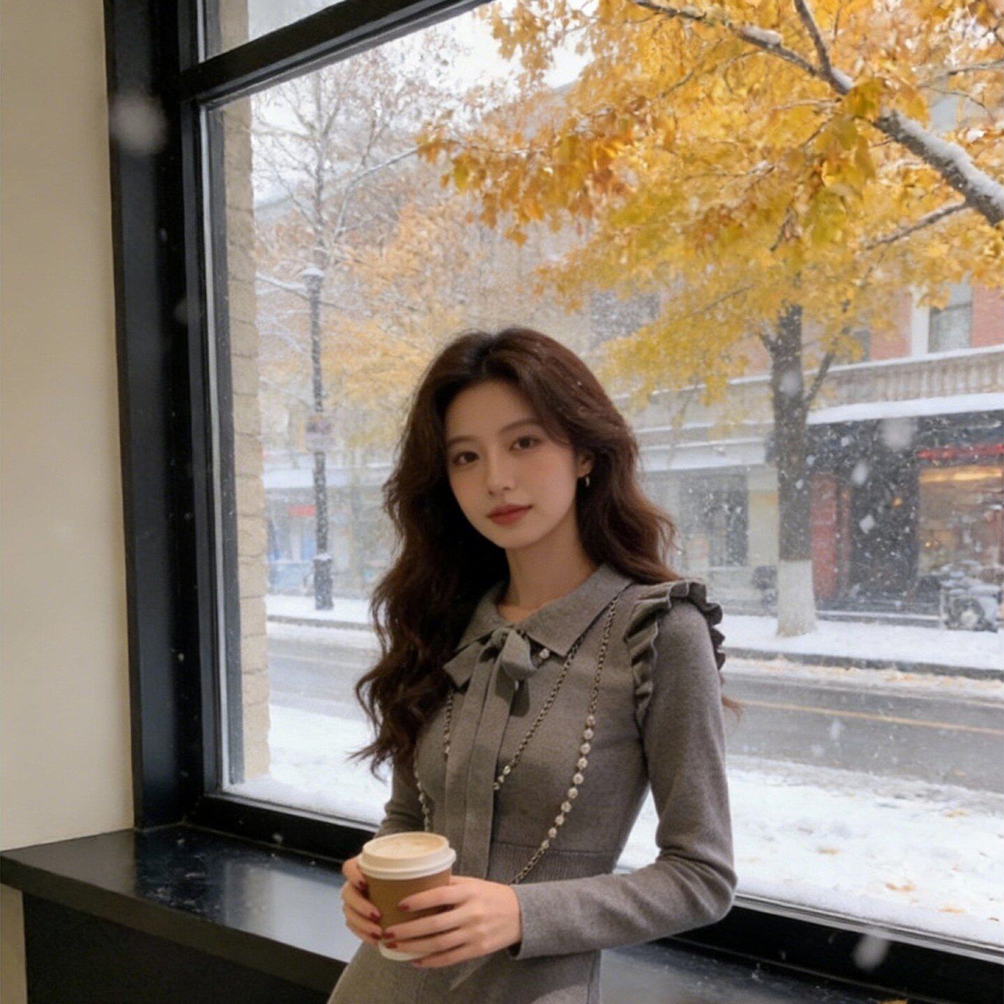 韩国蝴蝶结针织毛衣连衣裙秋冬洋气收腰显瘦小个子温柔淑女小香风