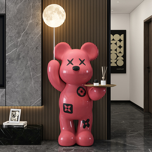 速发大型熊落地摆件月球灯家厅电视柜沙发旁客居装礼品乔迁饰物