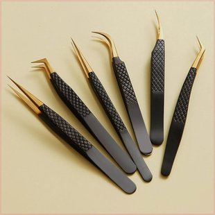 Steel clip Professional Eyelash Stainless Tweezers Volume