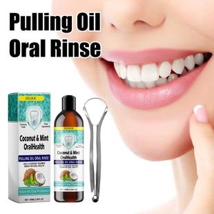 Mouthwash Clean Coconut Breath Oral Fresh Remove Oil Stains