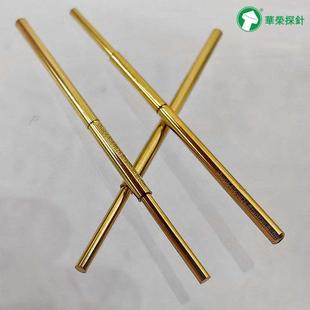 100MIL小直上镀金平头测试针1.36MM身弹簧针33长华荣探针PA100