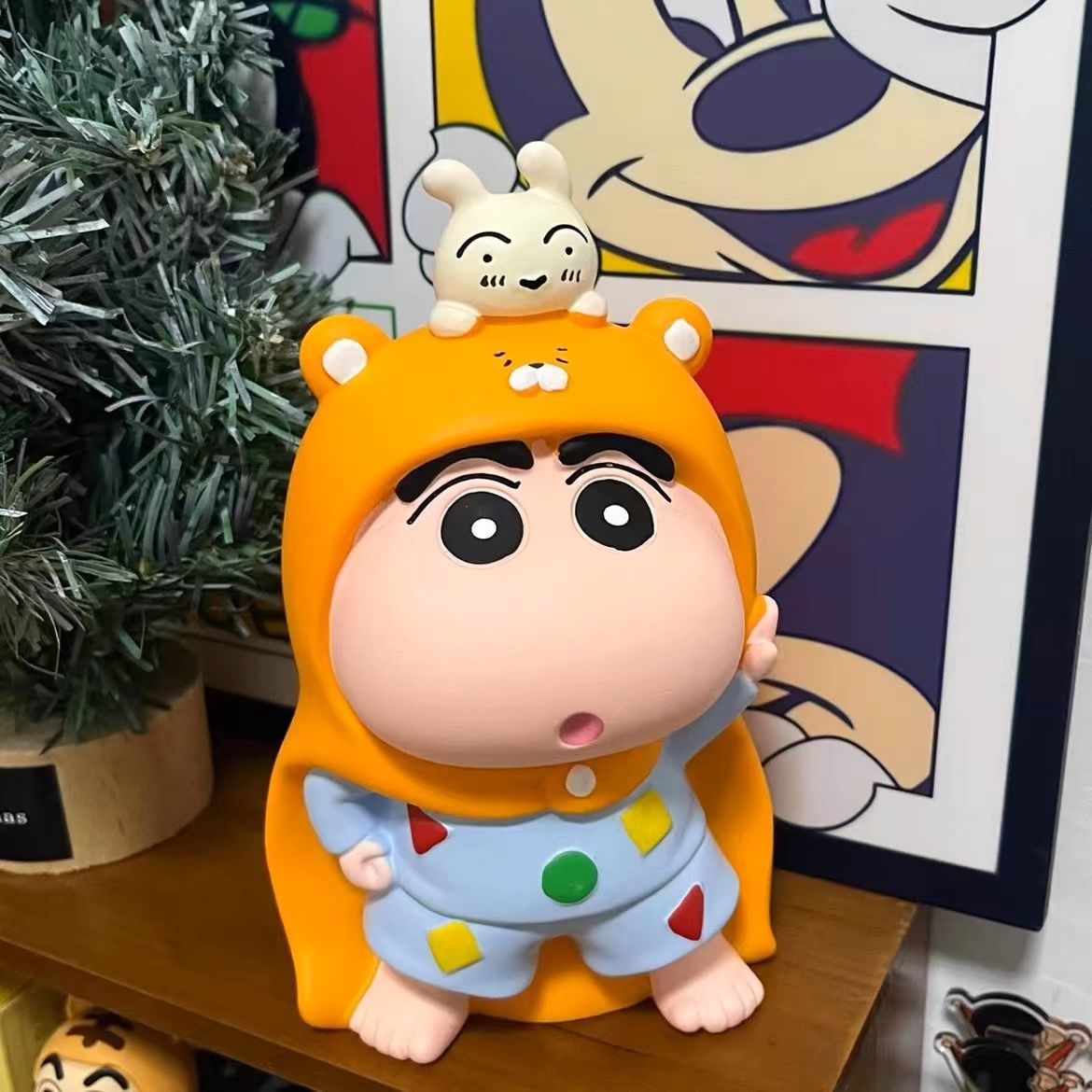 蜡笔小新卡通睡衣披风小新手办存钱罐储蓄罐儿童存钱罐桌面