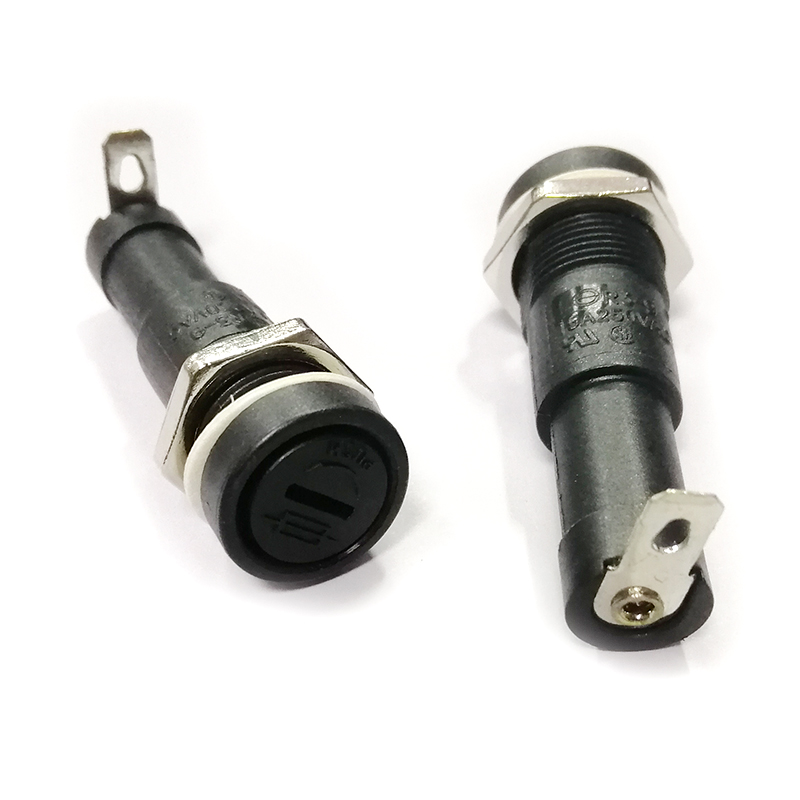 一字R3-9C钻孔12.5MM保险丝座6*30MM优质15A/250V耐高温保险管座