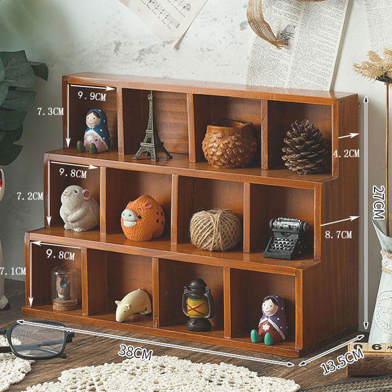 多格分隔收纳盒壁挂博古架文玩摆件展示架木质复古zakka柜子梯形,包装,五金配件包装,淘宝优惠券,粉丝福利购,淘宝优惠卷