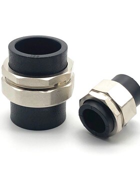 20PE双头热熔铜活接黑色水管道活动铜接头活结配件4分R6分25 1寸3