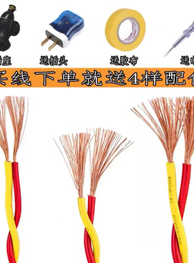 电线家用RVeS花线2芯1/1.5/2.5平方电源线电动车充电线灯头双绞线