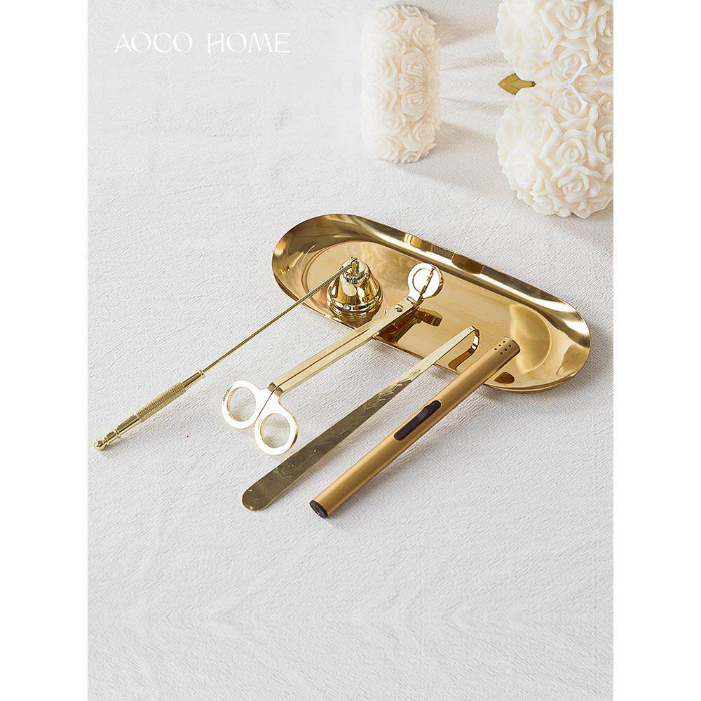 香薰蜡烛工具套装金属点火器灭烛器灭烛钩灭烛罩灭烛剪托盘配件