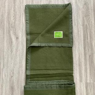 保暖纯羊毛床垫毯子 交旧2000克草绿毛毯不包边冬季 上乘牛货 老式