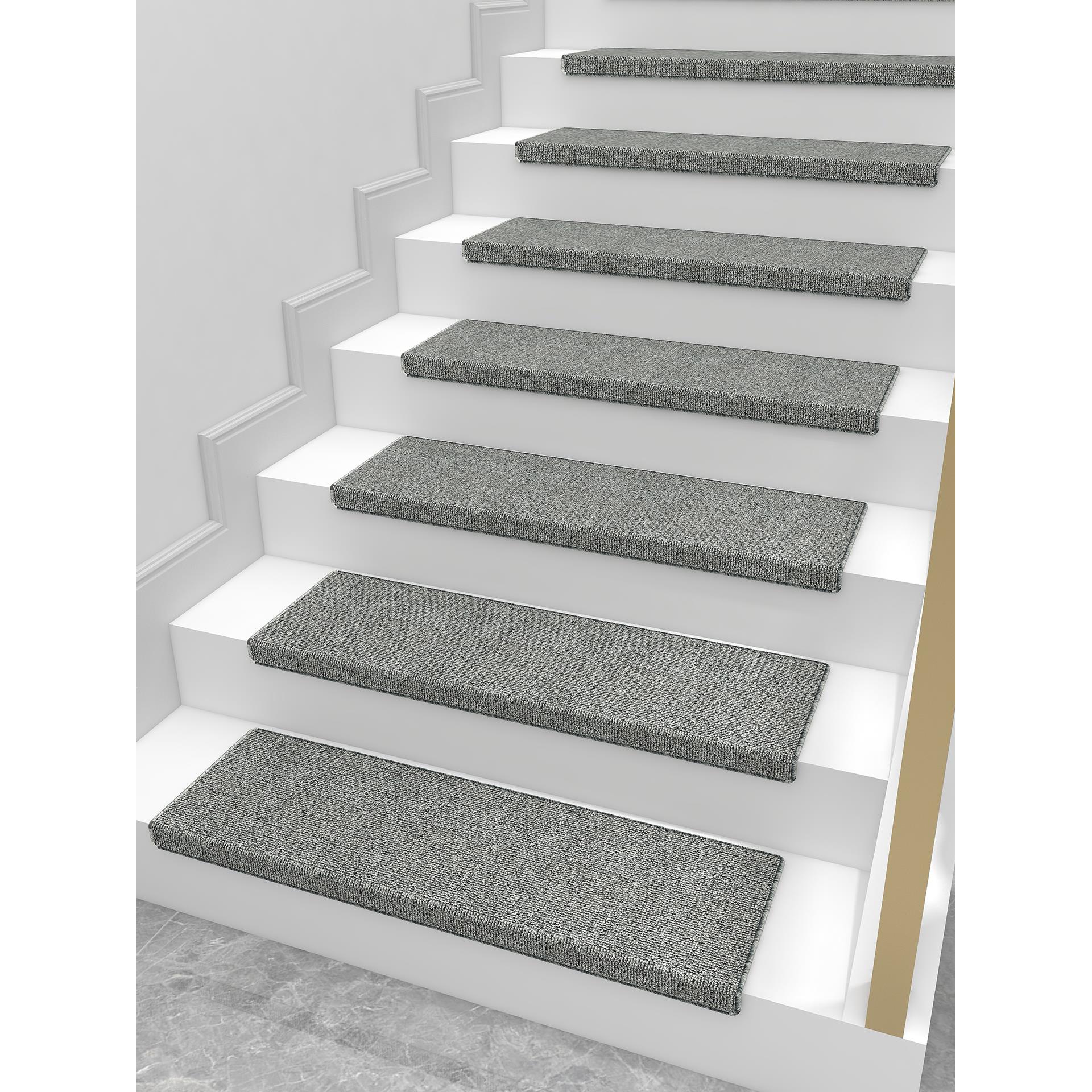 简约实木楼梯踏步垫免胶自粘家用复式防滑耐磨定制台阶脚踏垫地毯