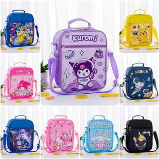 卡通学生保温饭盒袋大号四格五格分格餐盘包斜挎手提便当包午餐包