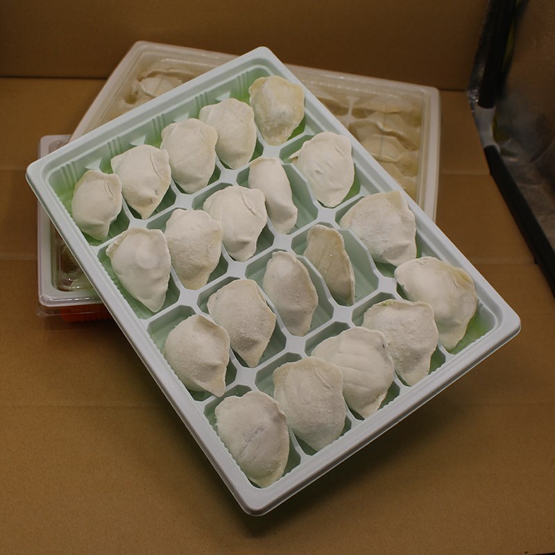 一次性饺子盒外卖打包餐盒r冻水饺盒15 18 20格加厚带盖100只