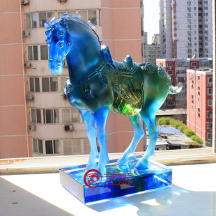 琉璃工艺品马摆件家居商务办公送客户公J司开业合作庆典 盛世千秋