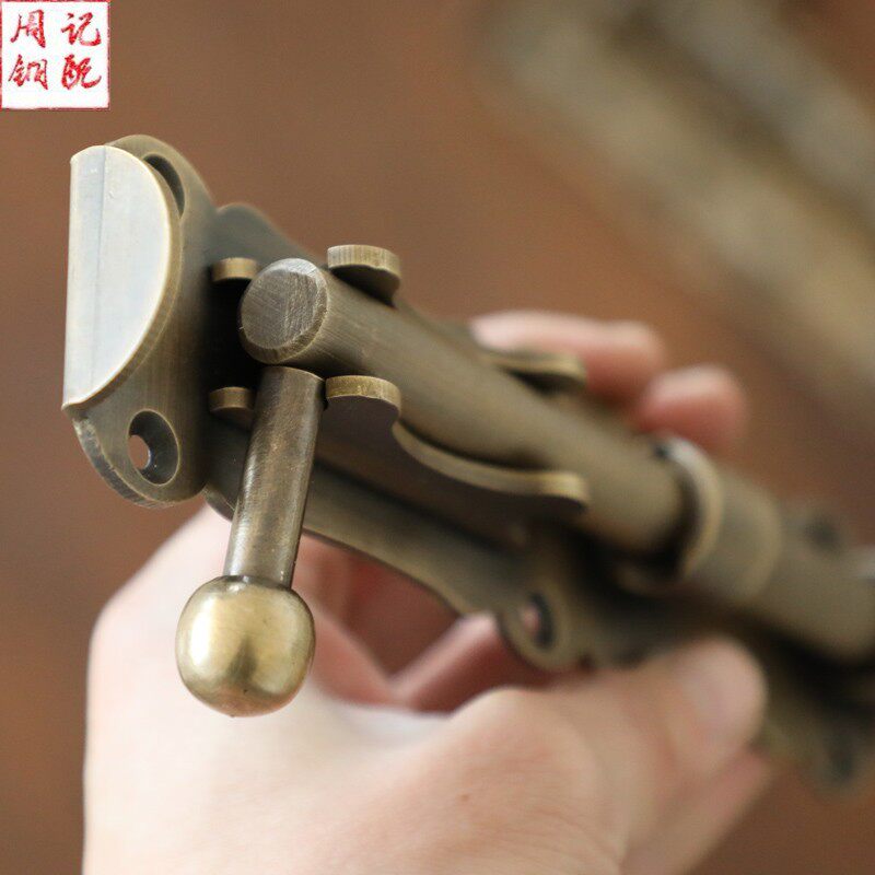 热销纯铜中式仿古插m销别墅木门插销地插门闩门栓门扣全铜复古防