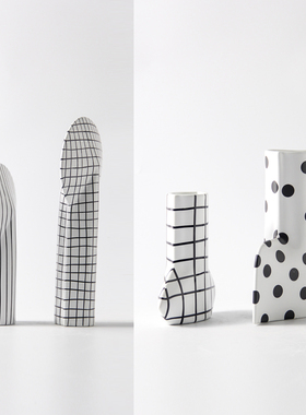 简约现代北欧陶瓷抽象动物雕塑摆件样板间客厅玄关花瓶.装饰品花