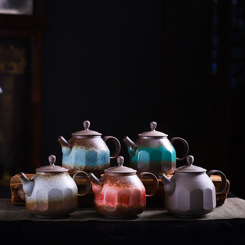 复古粗陶柴烧壶网l红日式茶壶日式款功夫陶瓷家用茶具泡茶小茶壶