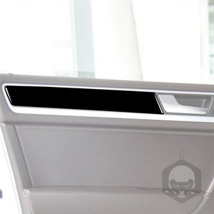 装 大众途锐车门板y饰条钢琴黑亮黑汽车内饰改装 饰配件 18款 适用11