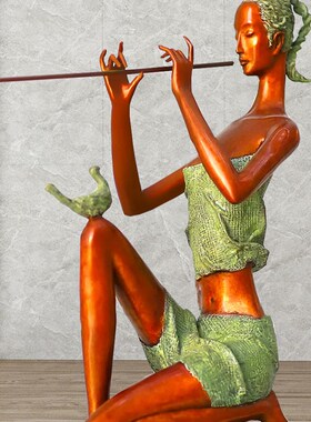 拉小提琴抽象艺术人玻璃钢铸铜室内学院小v品雕塑定制景观文化定