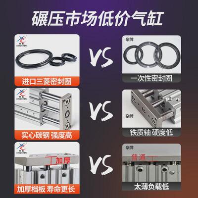 新款星辰气动三轴三杆带导杆气缸TCM/MGPM12/16-10Z20*2T5*30X32-