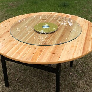 折叠杉木圆桌面可对折实木台面圆形家用餐厅2米1.6米P1.8M10人16