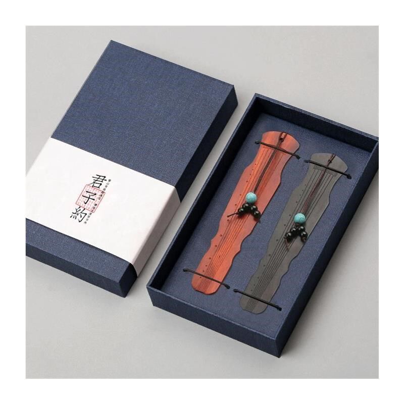 红木制古琴书签古l风女生生日礼物黑檀木质古典中国风创意定制刻