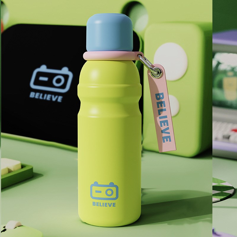 萌动多彩随行户外保温杯儿童悠悠杯办公室水杯男大容量水W杯600ml