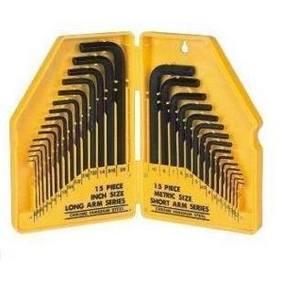 台湾力高 30件套 公英制 内六角扳手组套 0.7-10MM 0.028-3/8