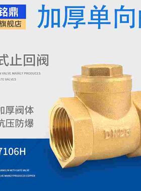 工程家用卧式止回阀全铜加厚水泵水管水表止逆阀单向阀4分6分1寸