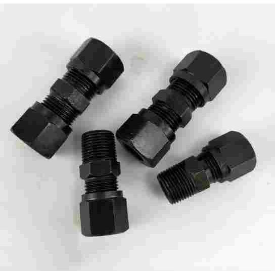 液压油管铜管接头卡套式端直通三通弯头接头双卡套6/8/10接管接头