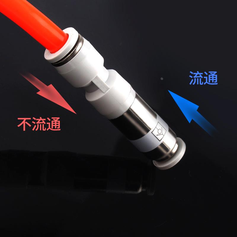 气动单向阀直通接头SPU-4/6/8/10/12弯头SPV气管快速接头快插阀门