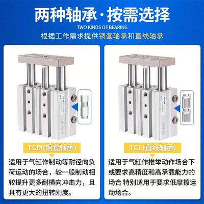 亚德客原装TCM20/25X20X25X30X40X50X60X70X75X80X90S三轴气缸