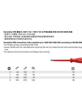 瑞士PB Swiss Tools PB 58190 SwissGrip电工绝缘十字螺丝刀起子