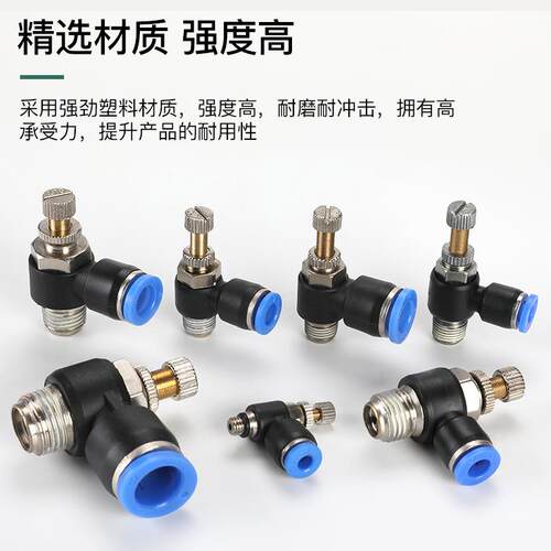 接头SL802气缸节流阀6-01气管快插10-03调速阀12-04开关4M5