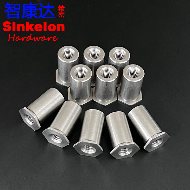 。304不锈钢通孔压铆螺柱 压铆螺母柱 SOS SOOS M3x3~M3x25外径5.